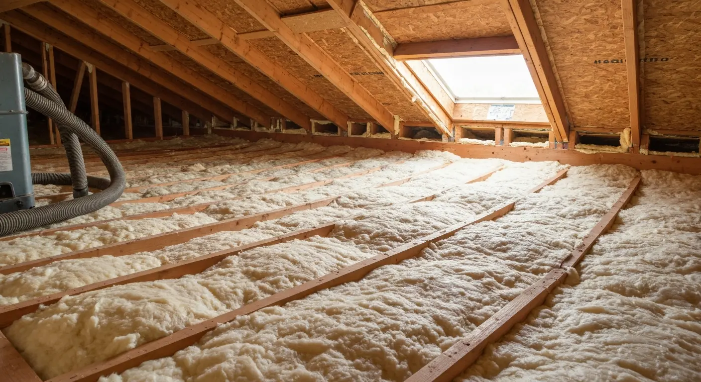 Attic insulation installation