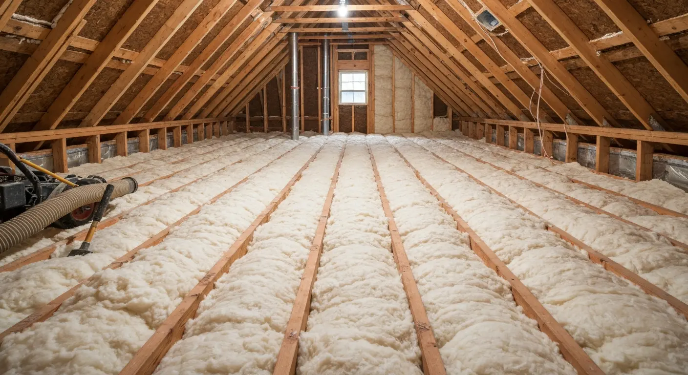 Attic insulation installation in Roswell