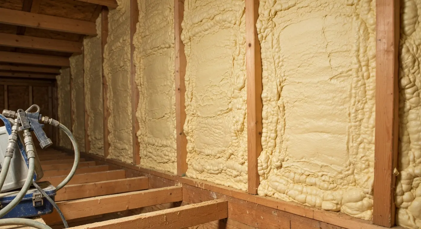 Spray foam insulation application