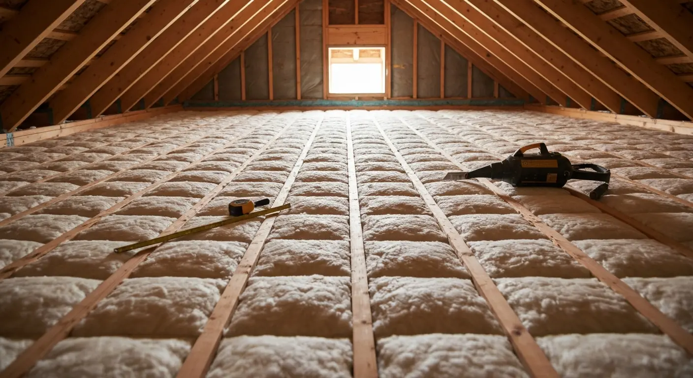 Attic insulation installation