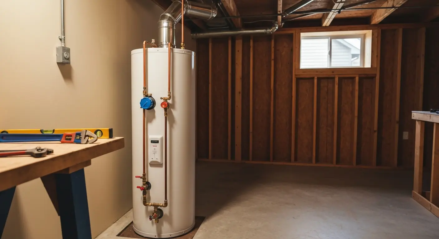 Professional water heater installation with code compliance