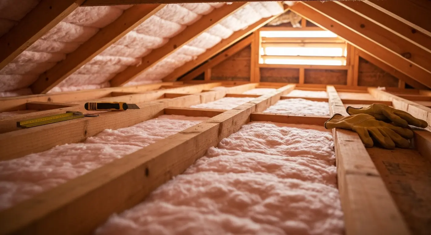 Attic insulation installation