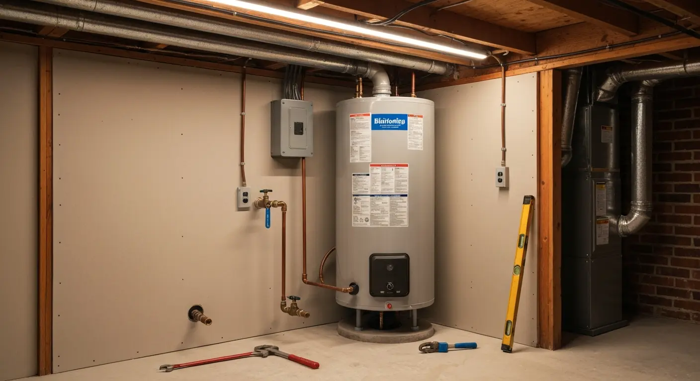 Electric water heater installation setup