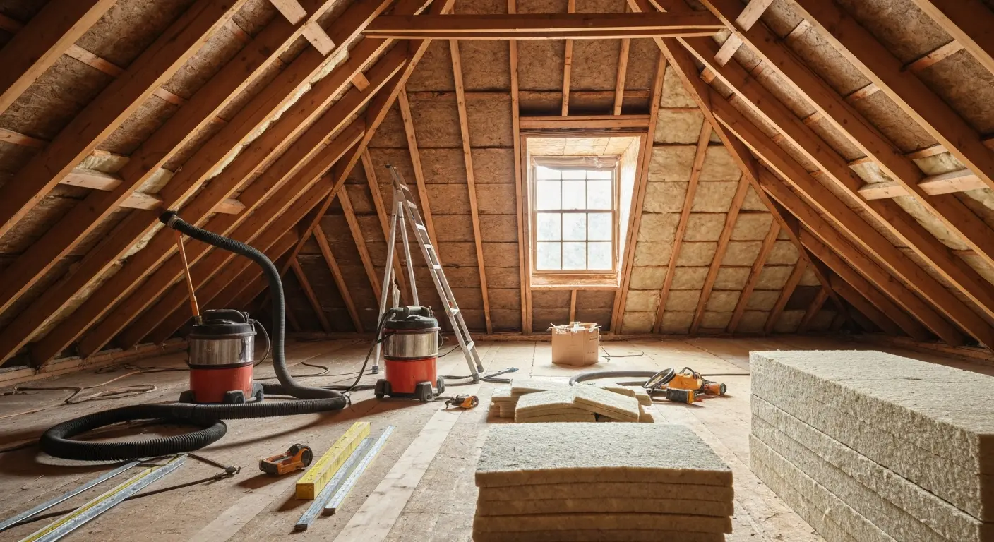 Attic insulation removal and replacement