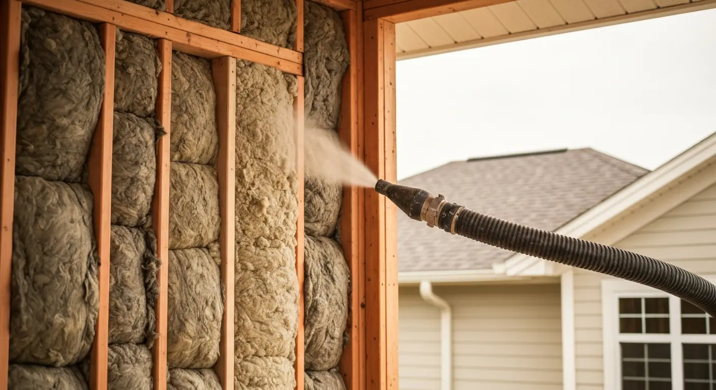 Wall insulation work
