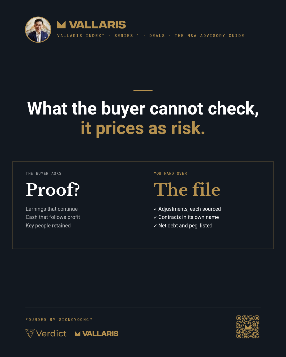 The buyer asks for proof of earnings, cash and people; a prepared seller hands over sourced adjustments, contracts in the company’s name and a listed net debt and peg.