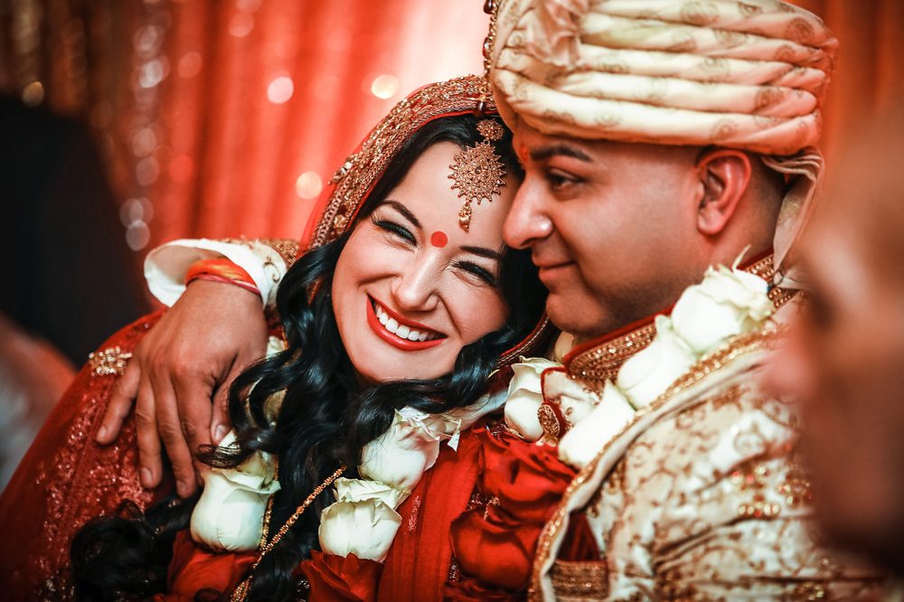 Couple at an outdoor wedding