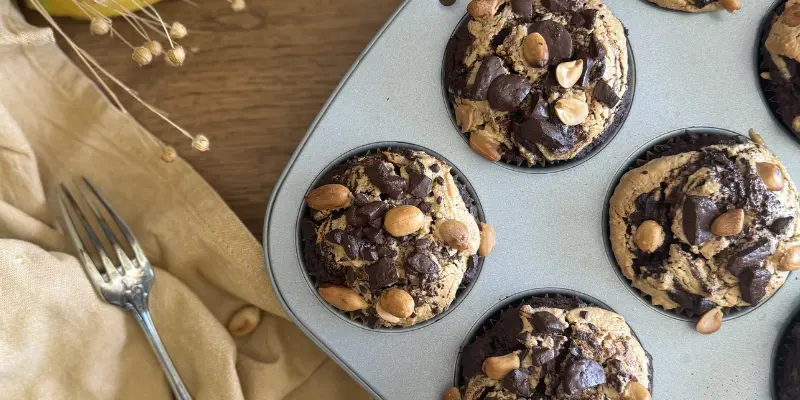 Muffins Choco Banane Cacahuète