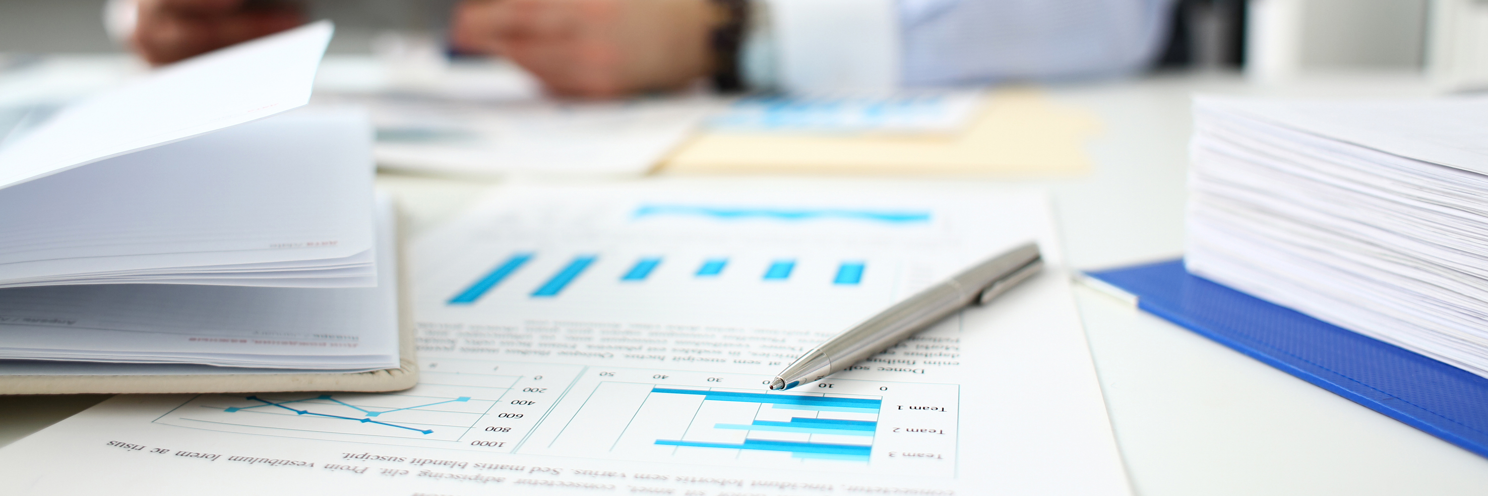 Executive reviewing commercial diagnostic report