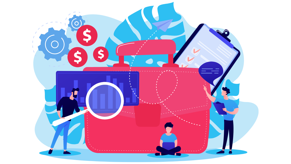 Illustration of homeowners reviewing loan refinancing options to improve interest rates and cash flow.