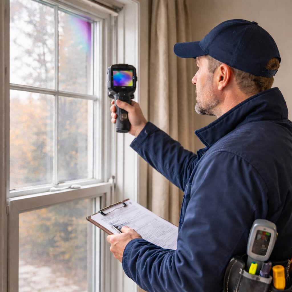 Testing for cold spots around window in Kingston home