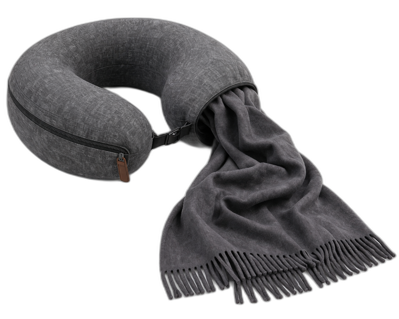 Schneck 2-in-1 memory-foam neck pillow with its shawl attached