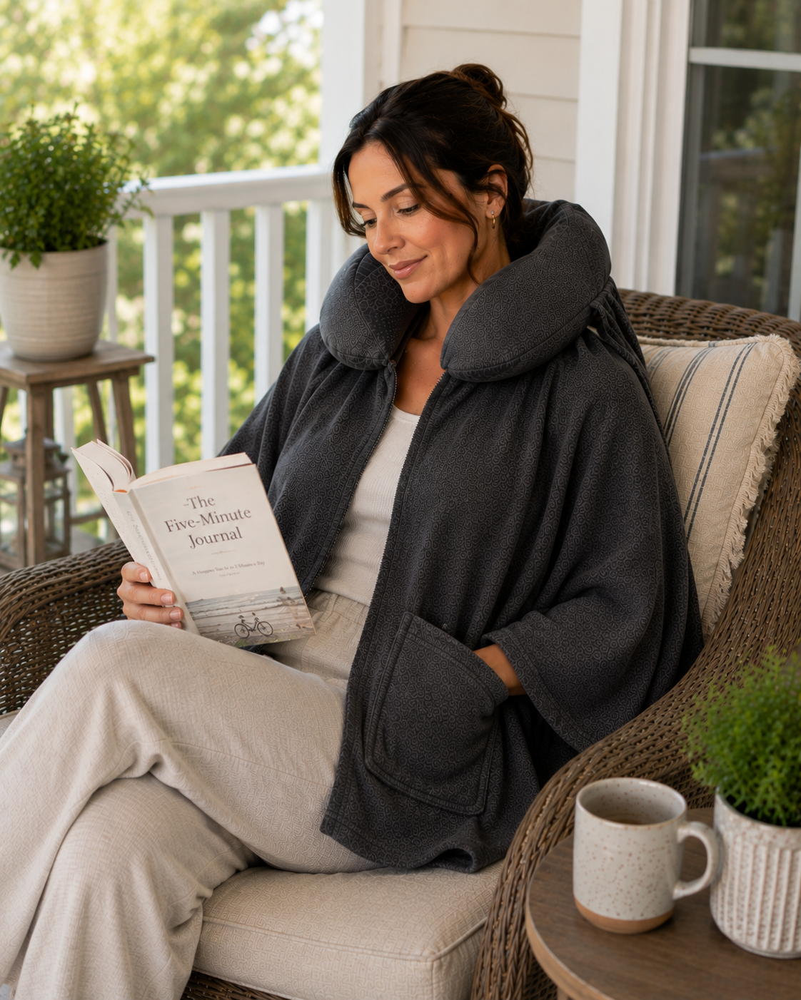 A quiet morning on the porch with Schneck, a journal and coffee