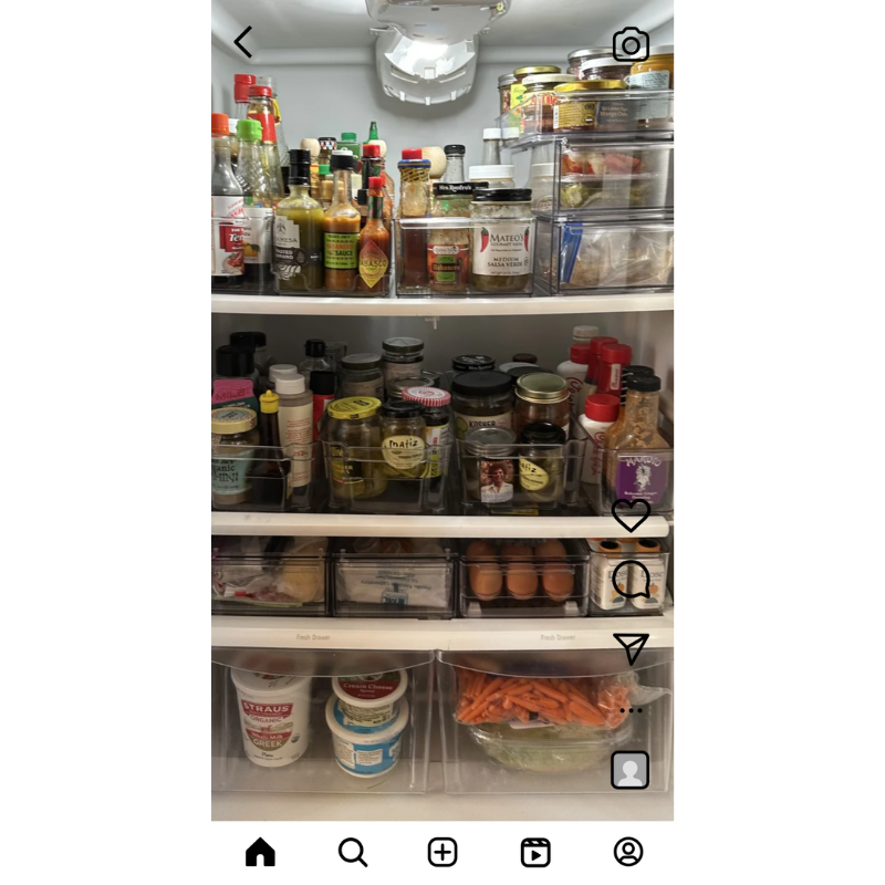 Professional kitchen organization and thoughtful fridge decluttering.