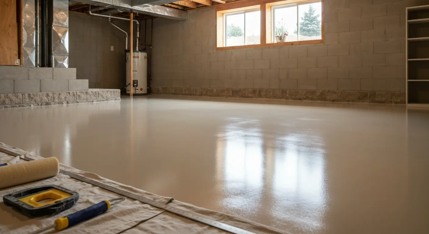 Polyaspartic basement coating