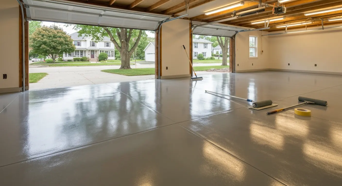 Epoxy garage floor installation