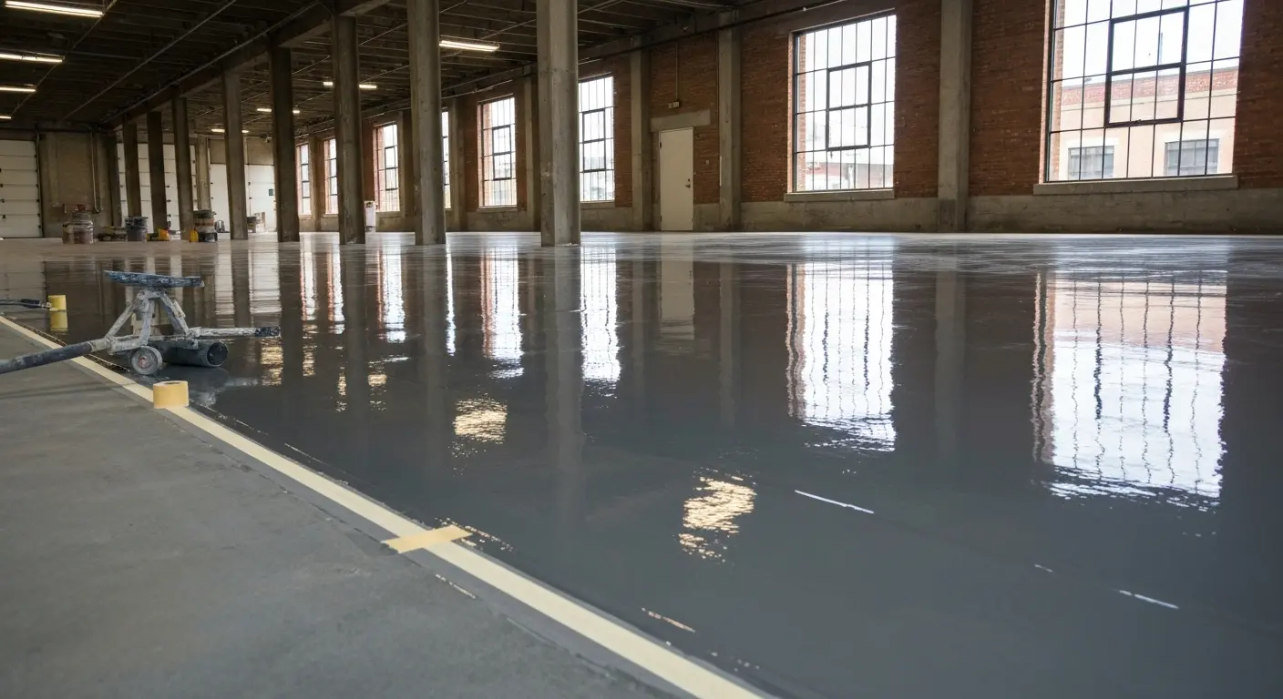 Polyaspartic floor coating application