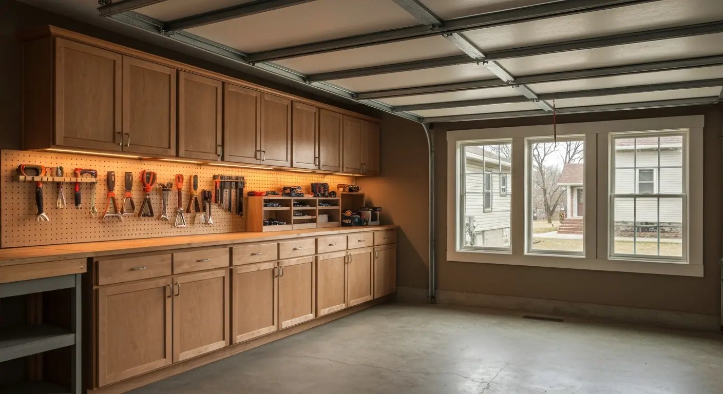 Wall-mounted garage cabinets