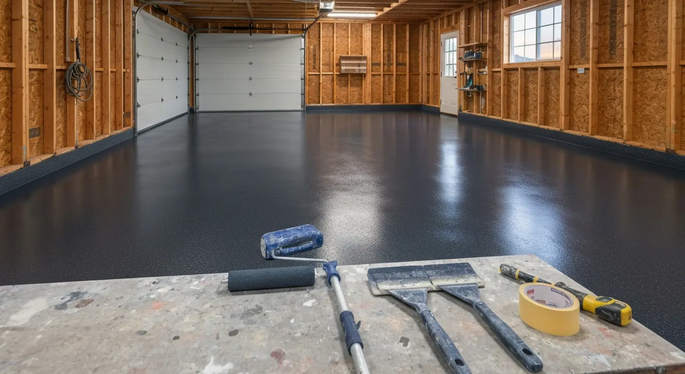 Garage floor coating installation