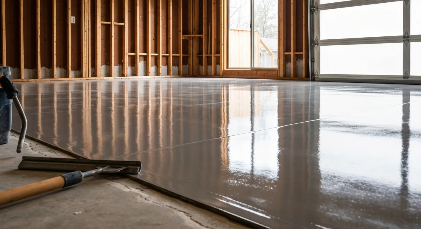 Polyaspartic floor coating in River Falls residential space