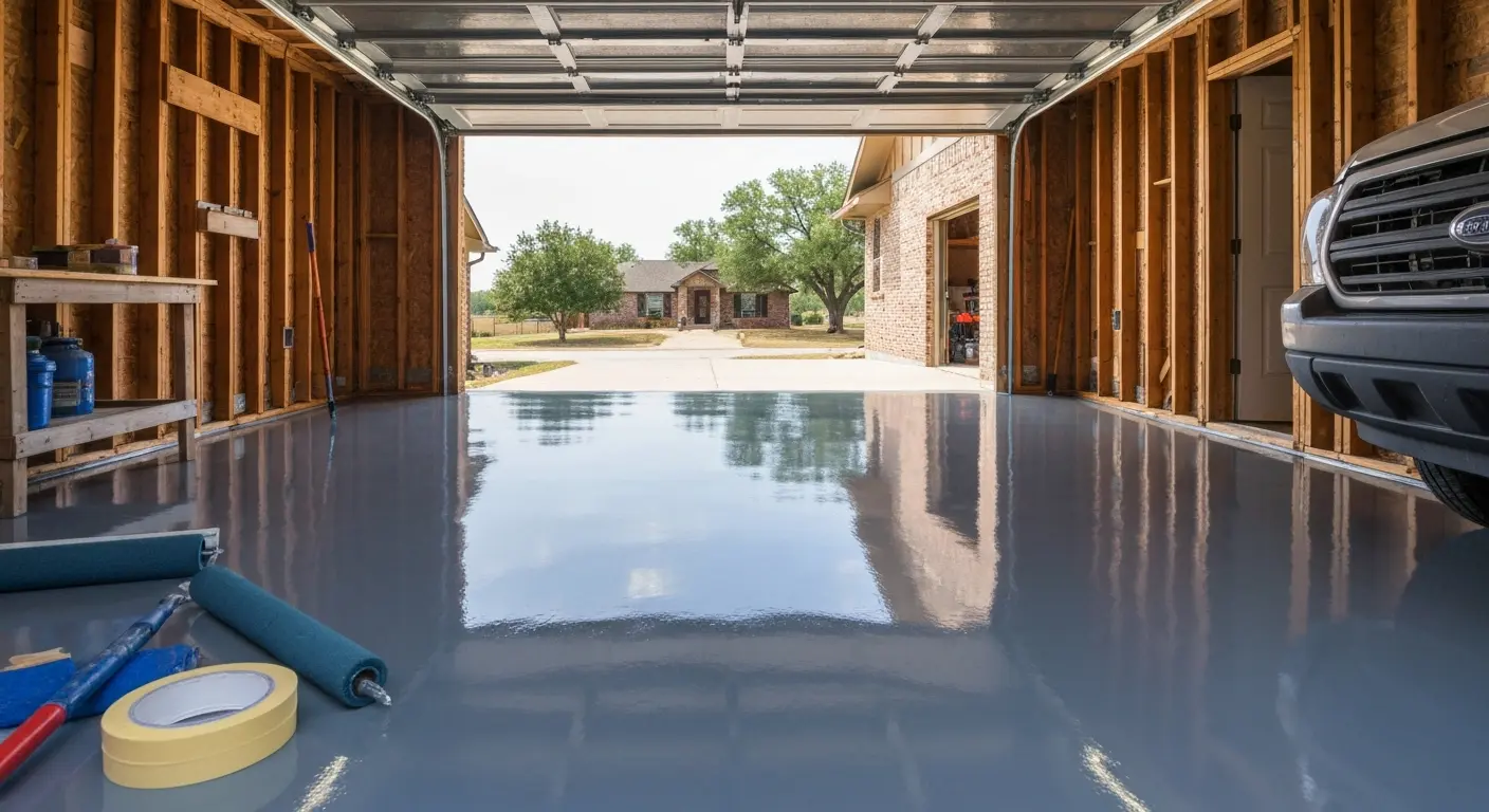Epoxy garage floor installation