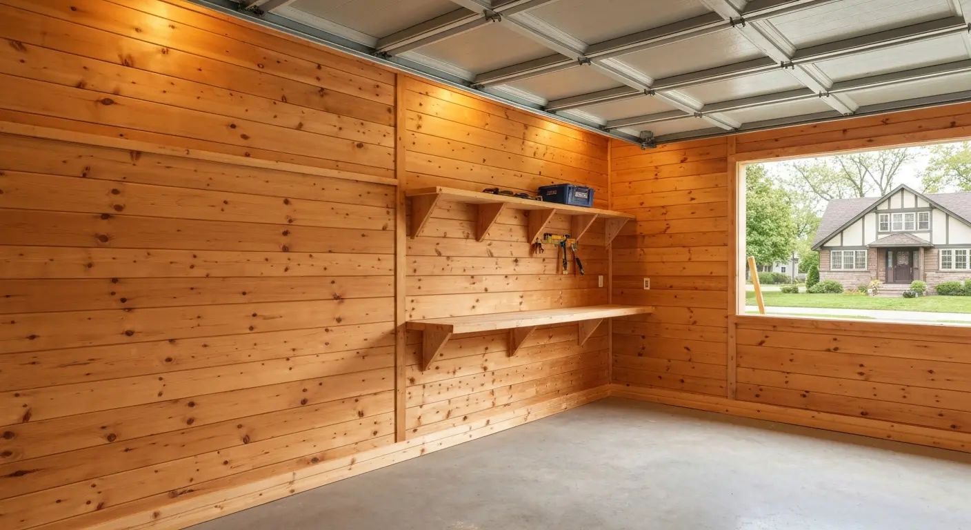 Knotty pine wall installation