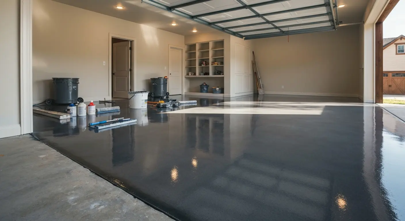 Garage floor installation with epoxy in River Falls