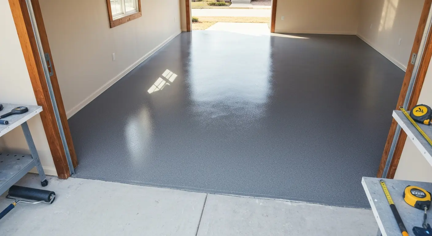 Garage floor installation project