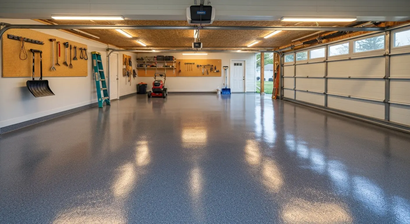 Epoxy floor coating residential garage