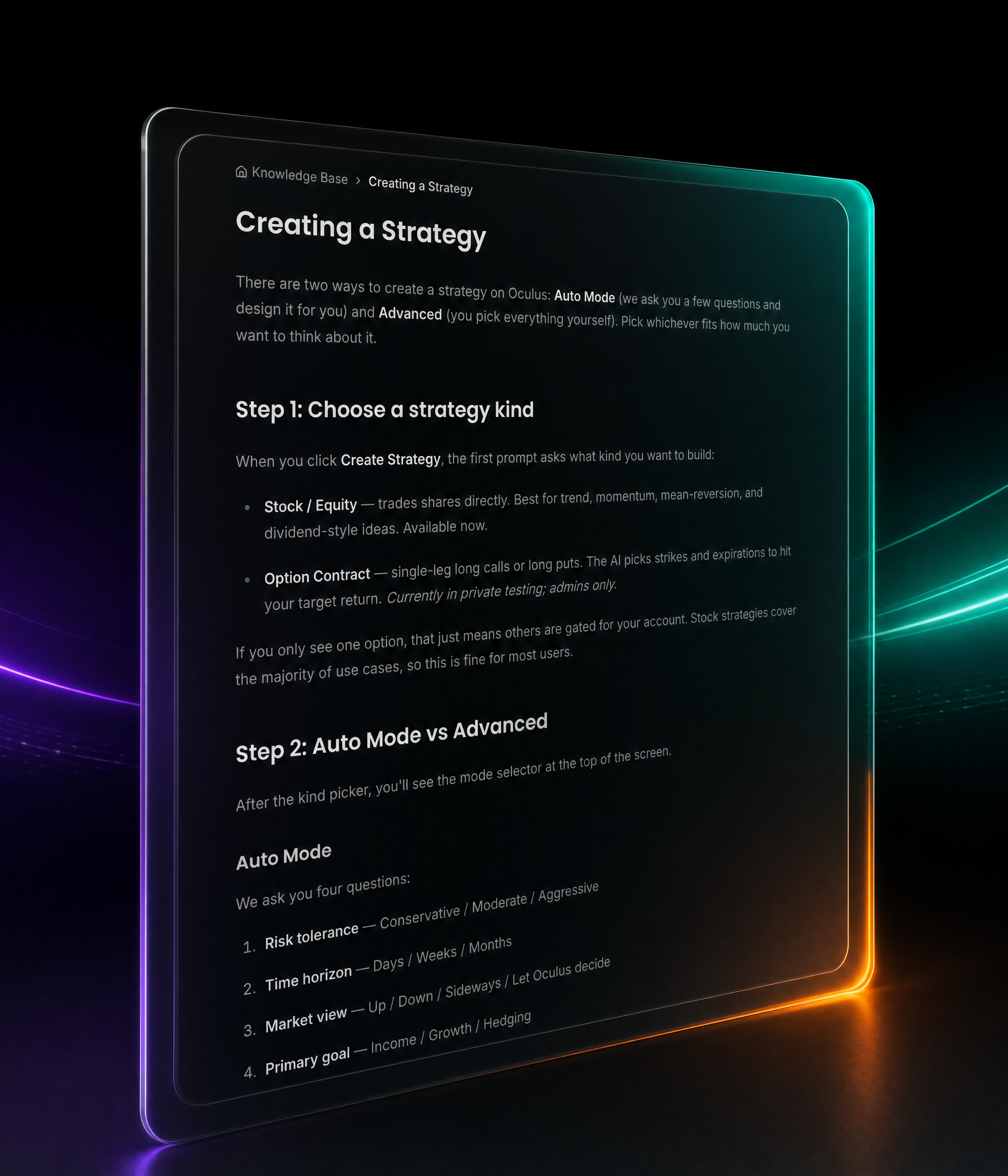 Documentation and strategy knowledge framework