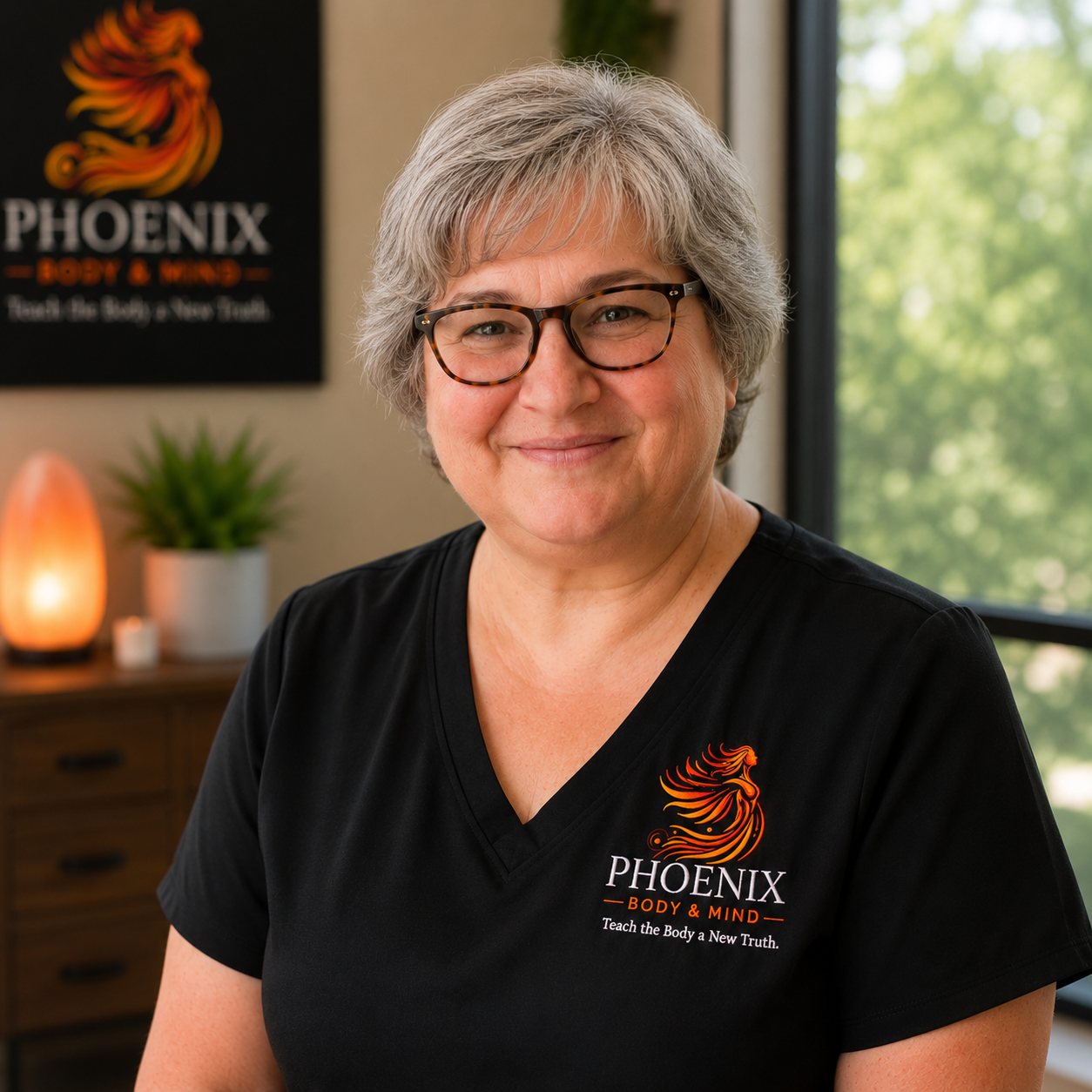 Gina Burroughs performing therapeutic massage at Phoenix Body & Mind