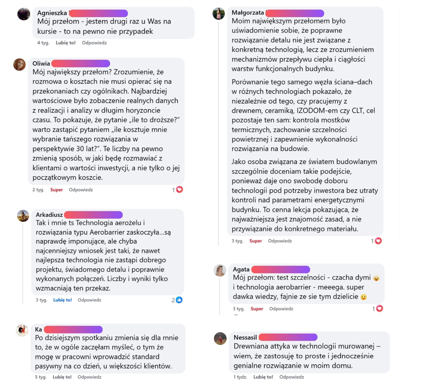 Opinie architektek i architektów o materiałach Pasywny M2