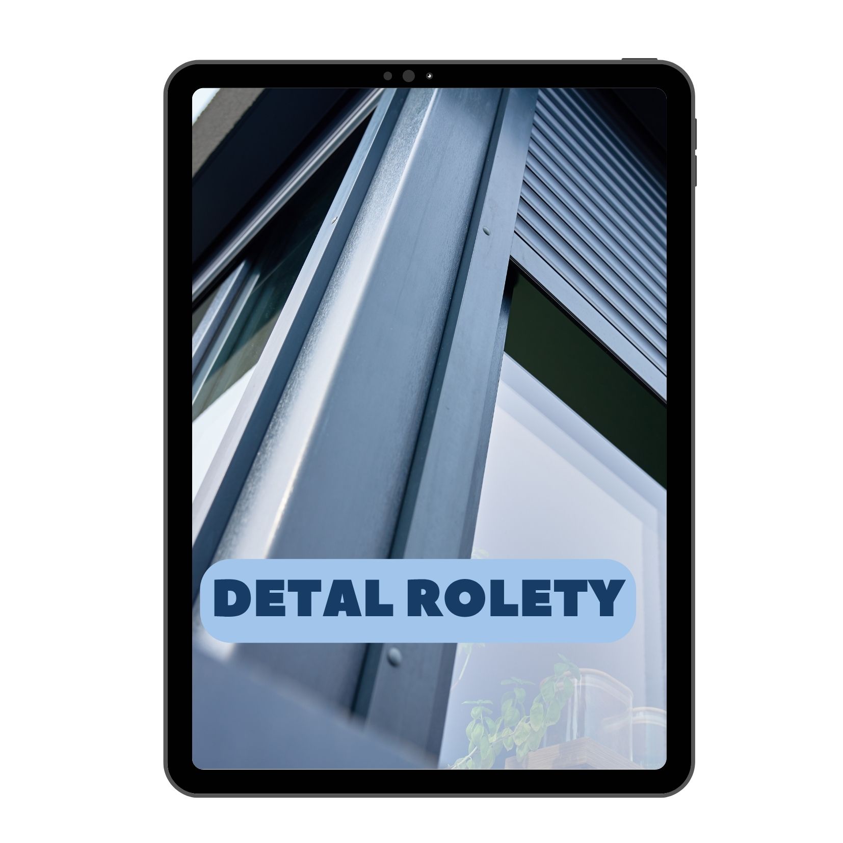 Detal: ciepły montaż okna z roletą zewnętrzną w warstwie izolacji — przekrój przez węzeł