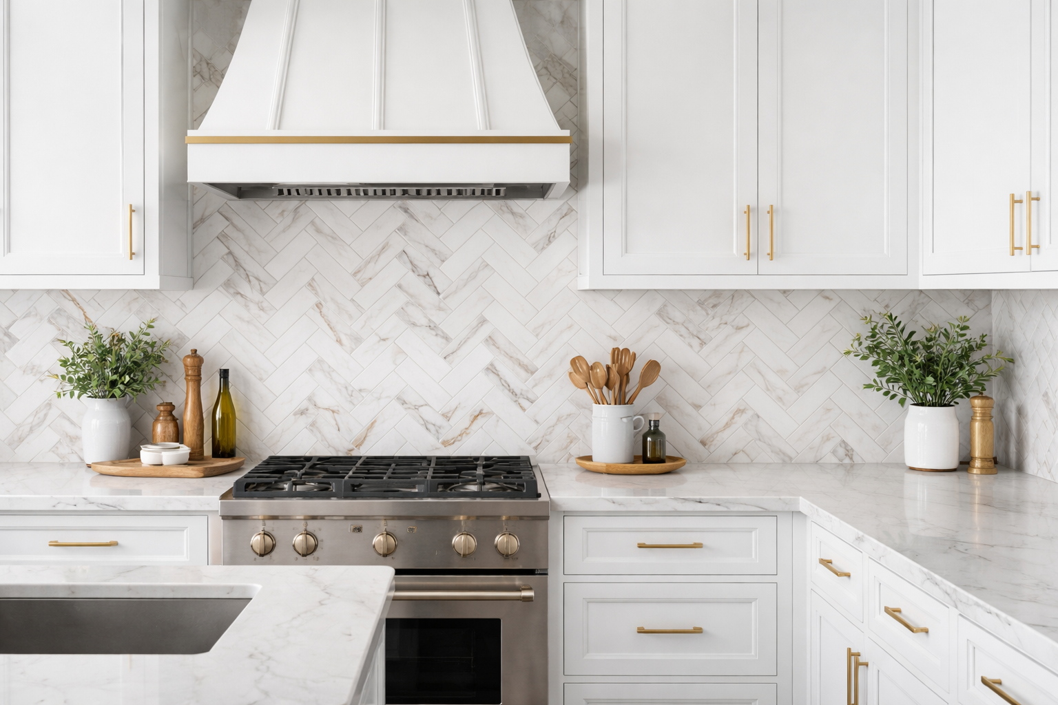 Kitchen backsplash and countertop installation in Moline Illinois