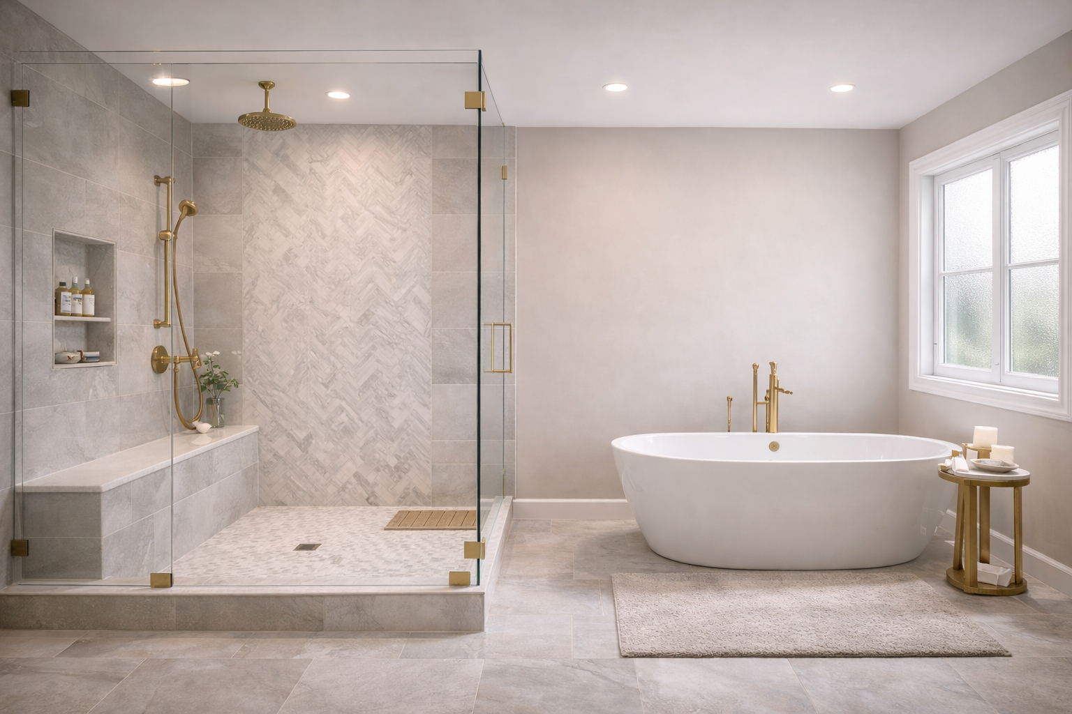 Walk in shower installation in Sherrard Illinois bathroom remodel