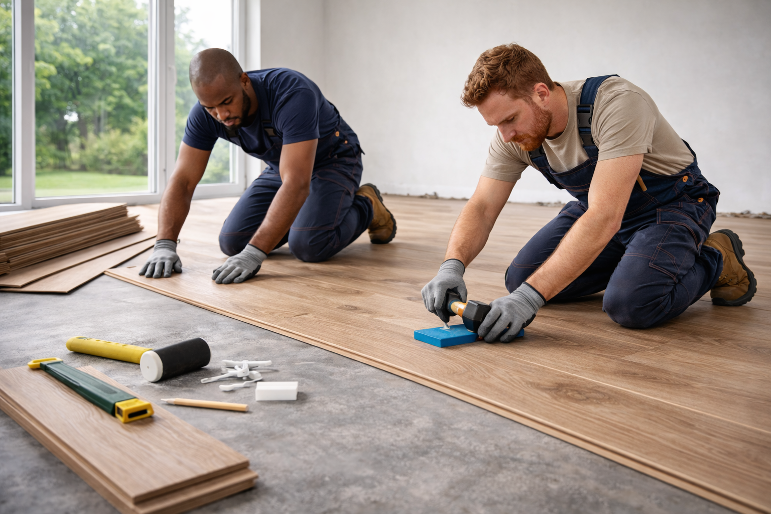 Flooring installation project in Moline Illinois