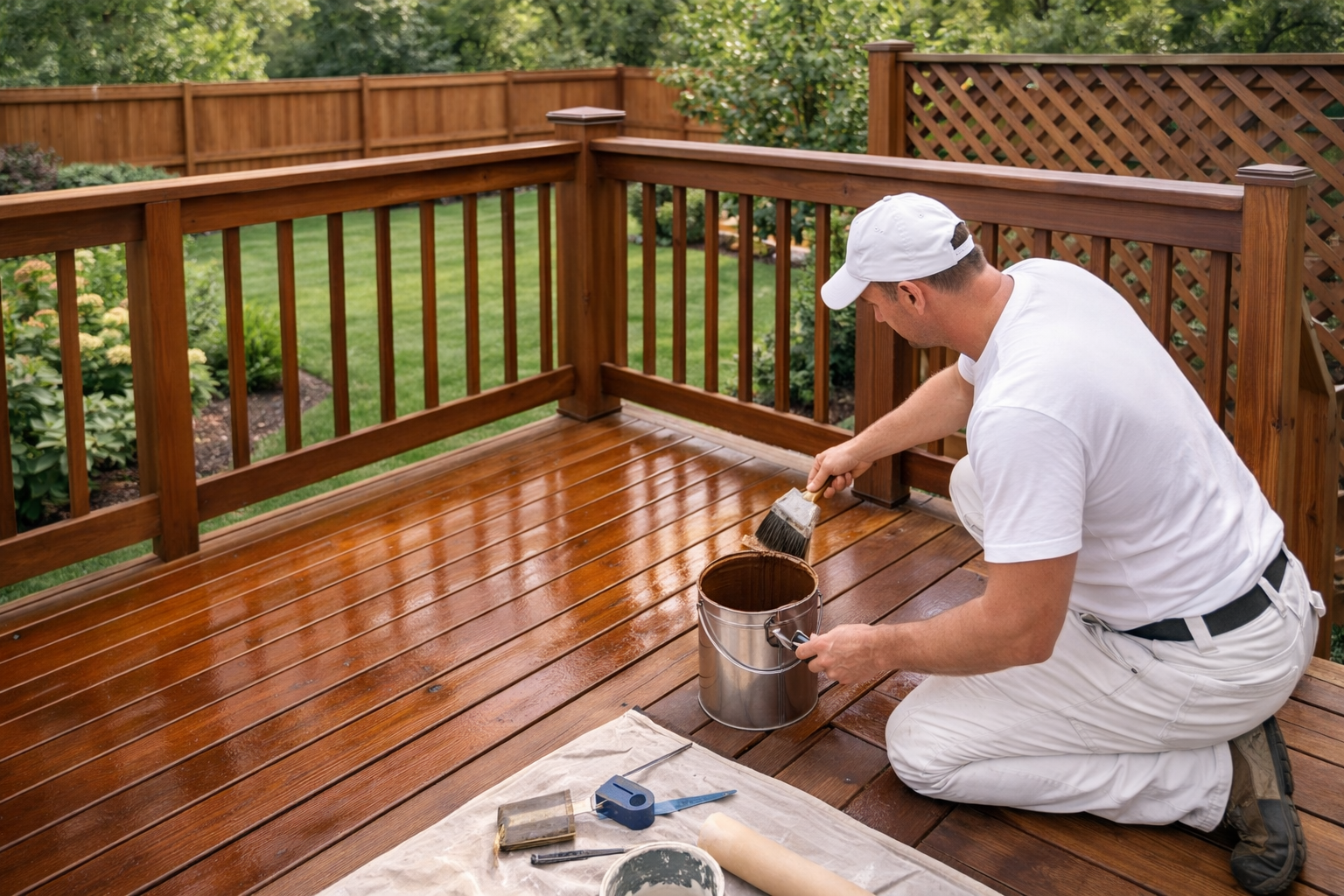 Deck fence and exterior wood painting or staining in Geneseo Illinois