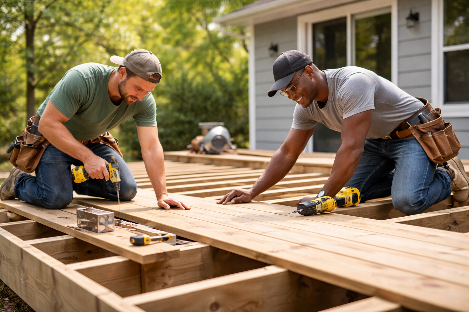 Custom deck installation for homes in Le Claire Iowa and nearby Quad Cities communities