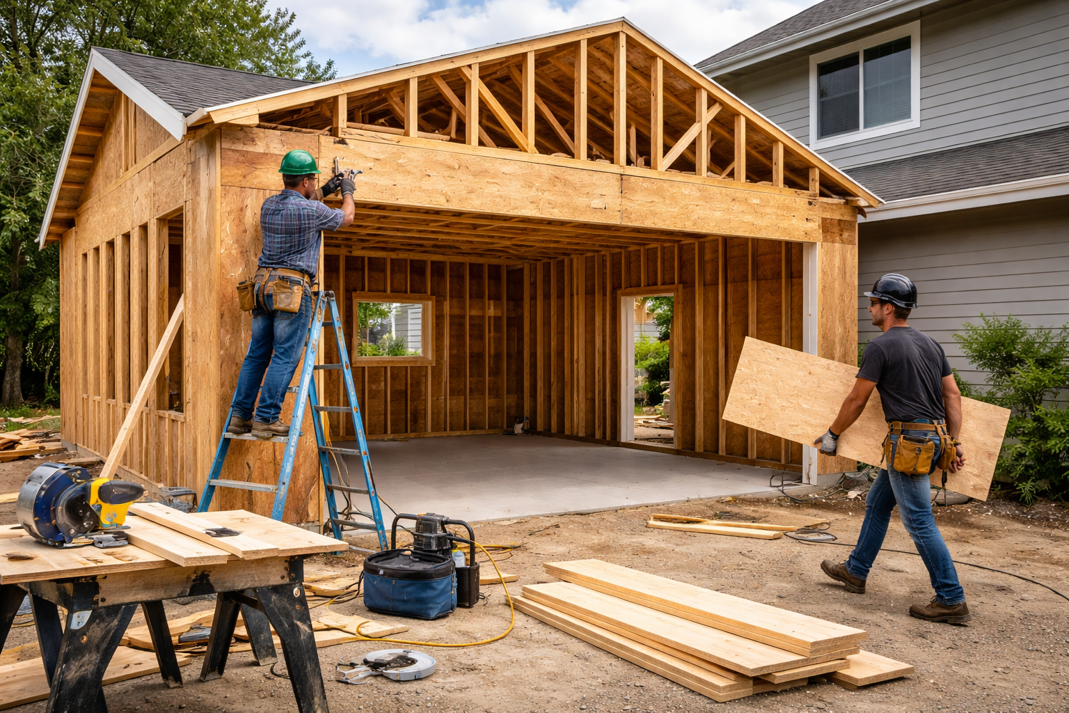 Garage conversion or garage expansion for a home in Moline Illinois