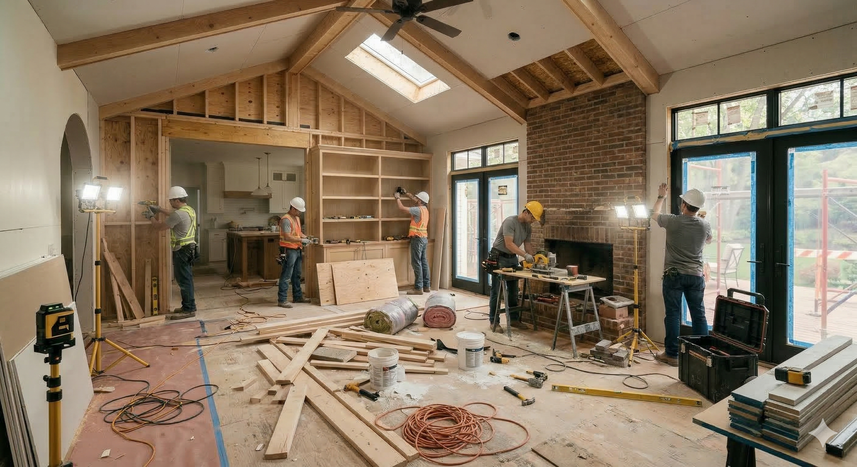 Family room and living space home addition in Moline Illinois