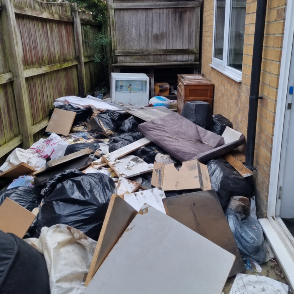 Garden before rubbish clearance
