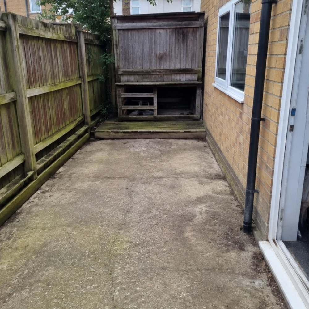 Garden after rubbish clearance