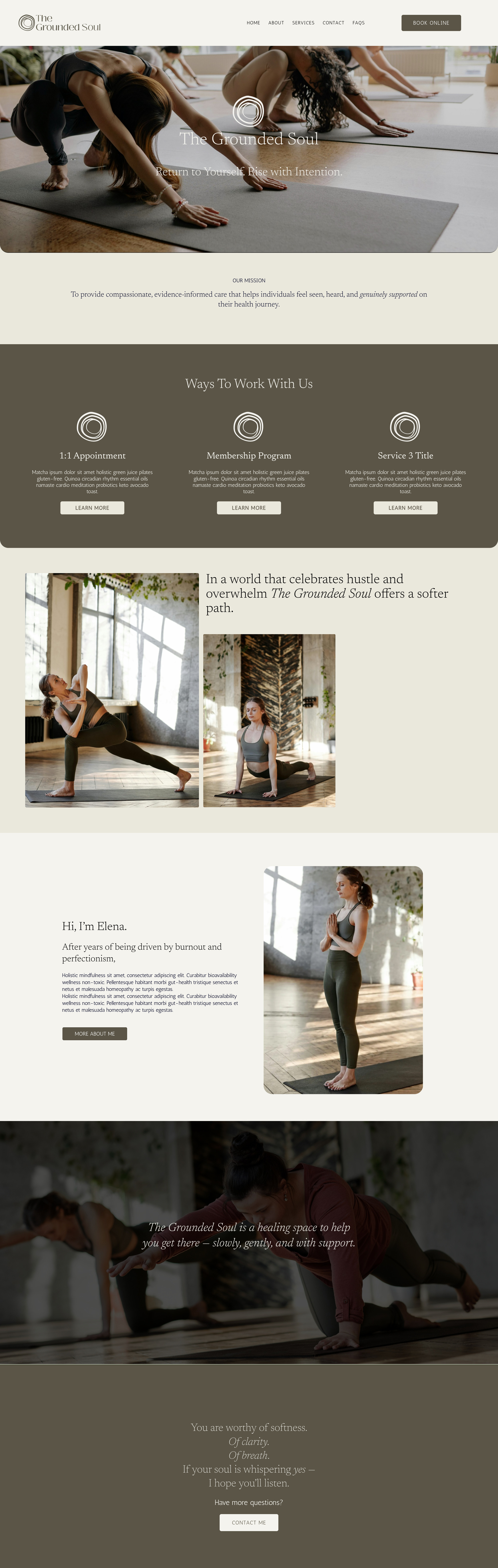 Grounded health and wellness website template