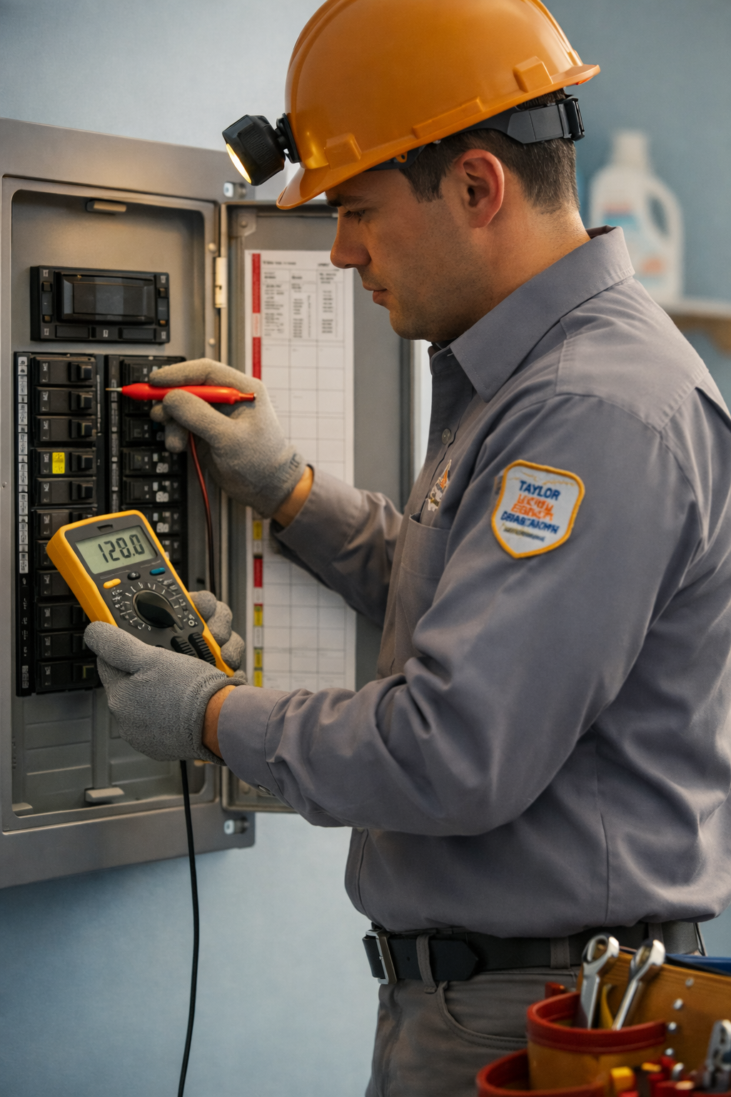 Tech diagnosing breaker panel Tech diagnosing breaker panel