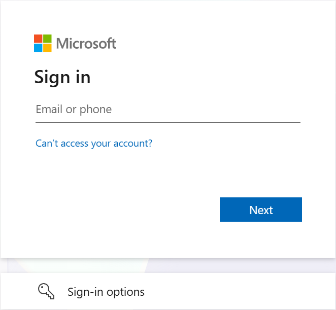 Step 1: Microsoft Sign In