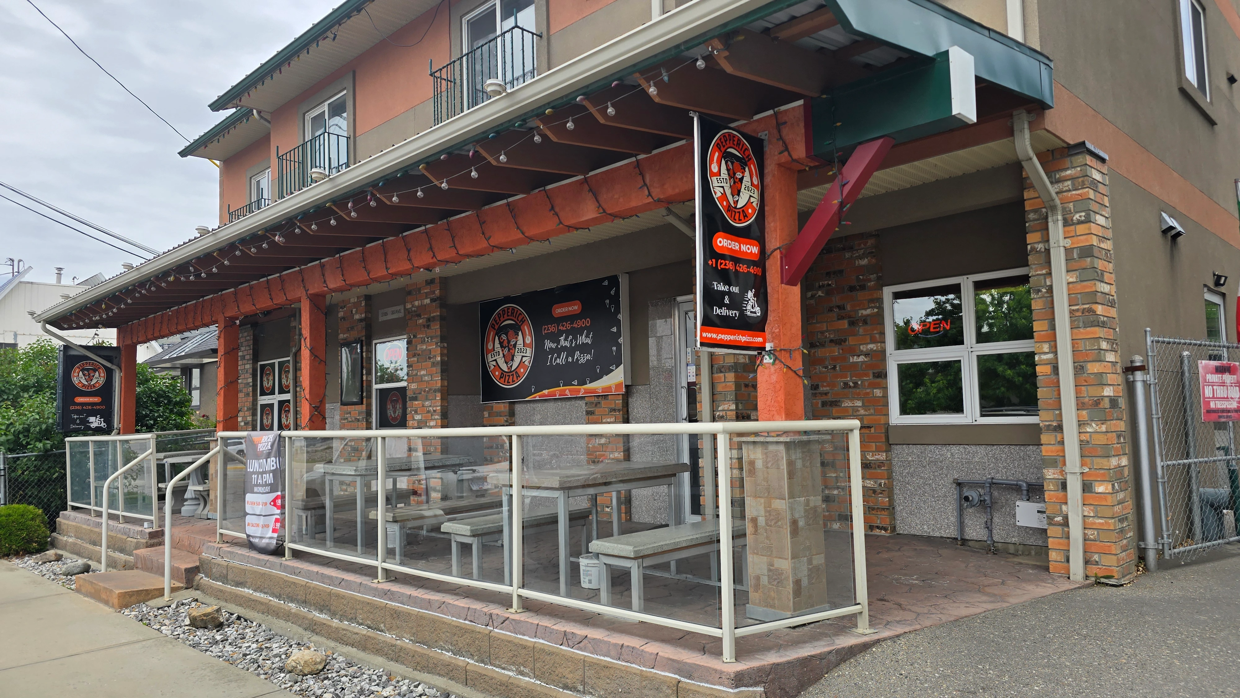 Pepperich Pizza storefront in Vernon BC