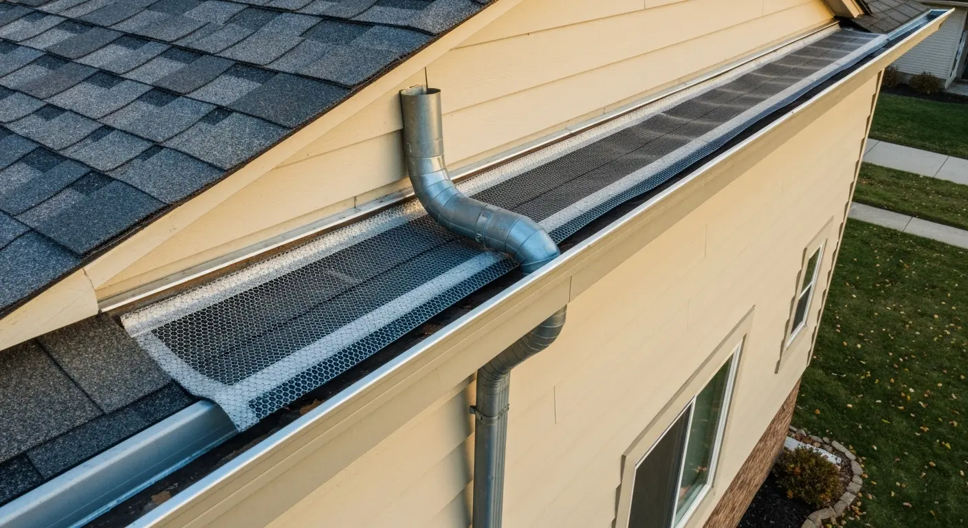 Gutter guards and downspout installation