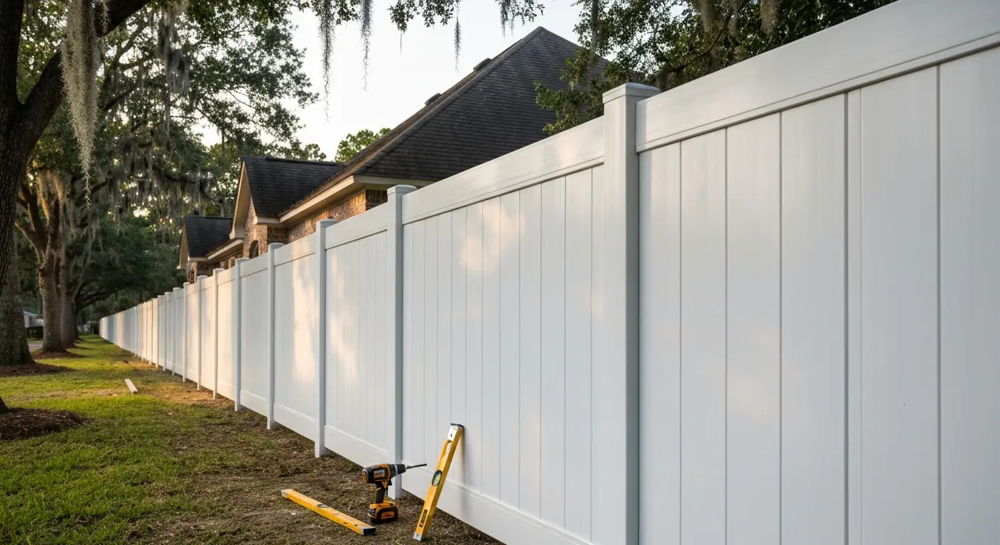 Vinyl fence contractor work