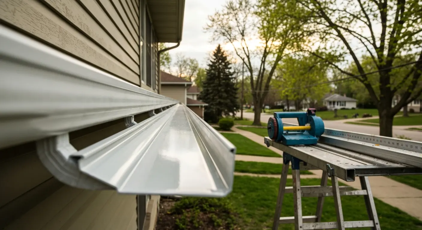 Seamless gutter installation