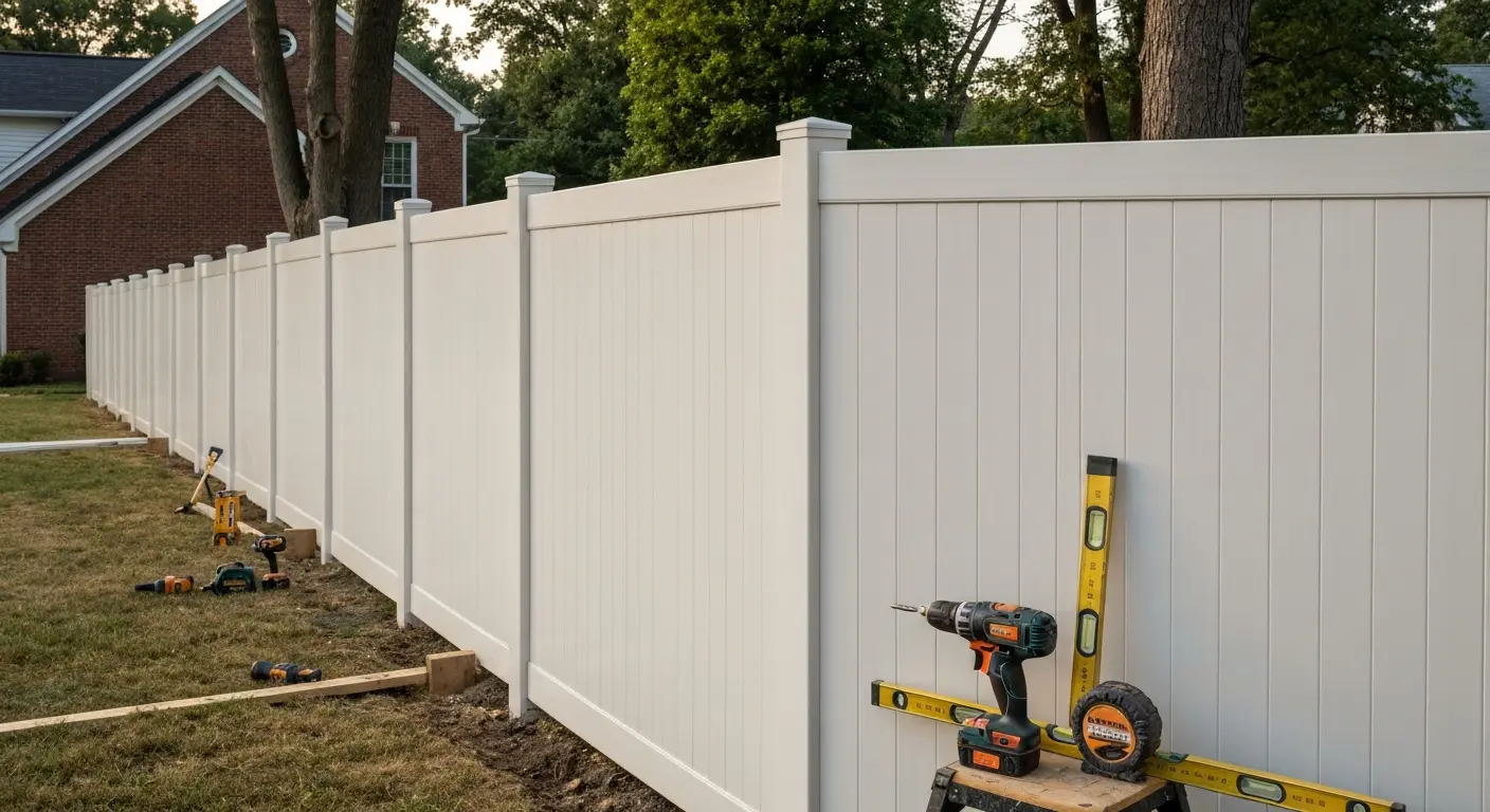 Vinyl fence installation